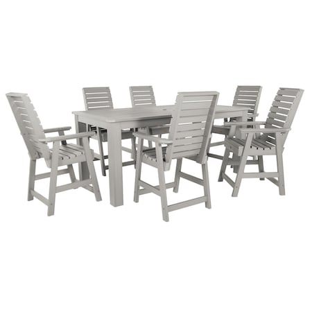 Highwood Usa Weatherly 7pc Rectangular Counter Height Outdoor Patio Furniture Dining Set 84 x 42 AD-ST7WL2CO5BA-HGR